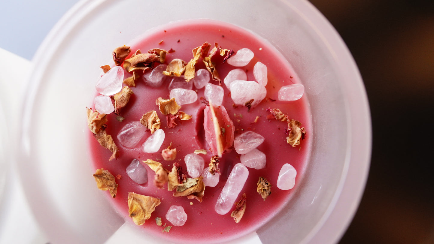 Love And Healing Rose Quartz Infused Candle