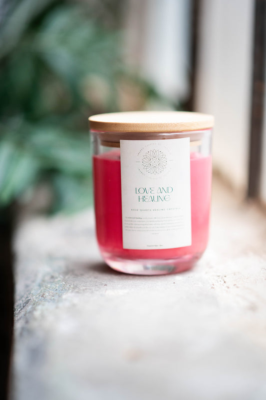 Love And Healing Rose Quartz Infused Candle - Pre Order